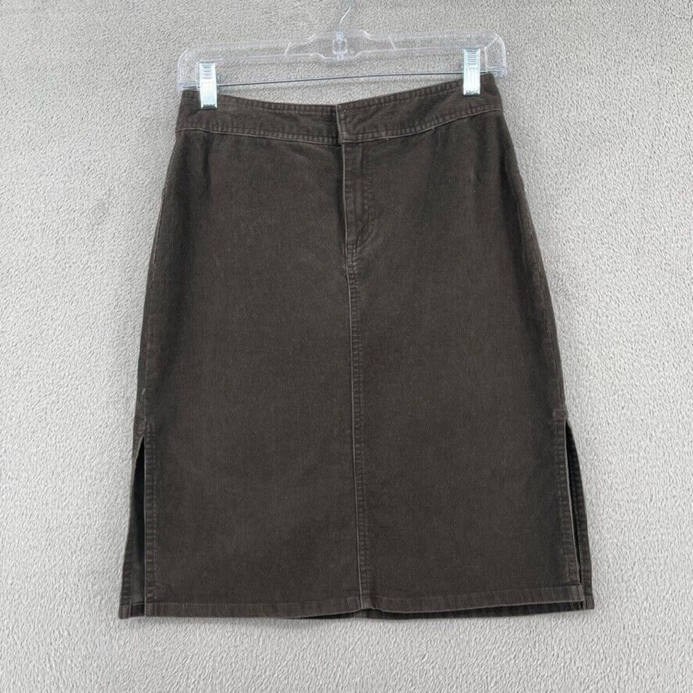 Vintage Gap Skirt Womens 0 Brown Corduroy Fine Wale Midi Y2K Academia Preppy